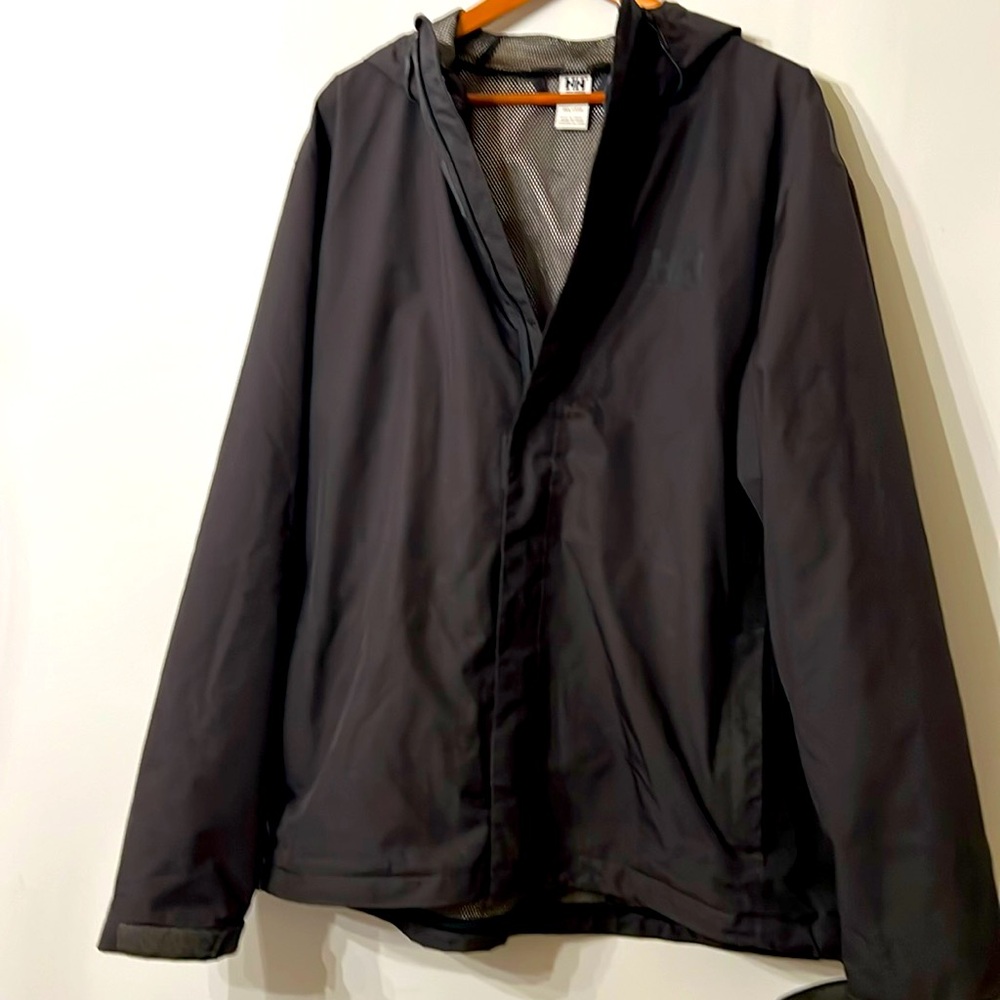 Helly Hansen hooded rain jacket. Black. XXL